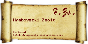 Hrabovszki Zsolt névjegykártya